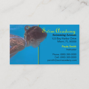 Carte de visite de professeur de natation