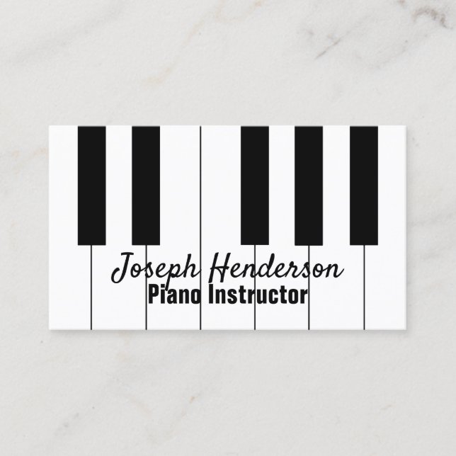 Carte de visite de professeur de piano (Devant)