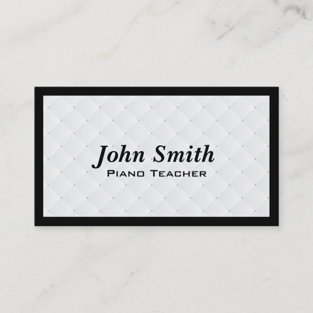 Carte de visite de professeur de piano d'édredon (Devant)