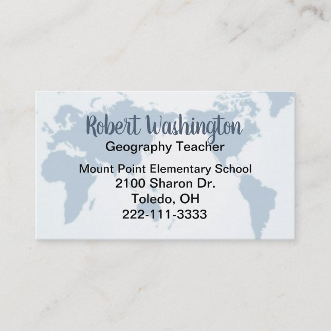 Carte de visite de professeurs de géographie (Devant)