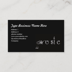Carte de visite de professionnel de musique
