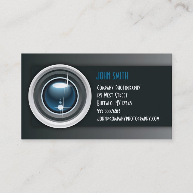 Carte de visite de professionnel de photographe (Devant)