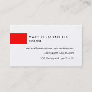 Carte de visite de profil Chic Professionnel Rouge