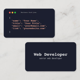 Carte de visite de programmeur amusant développeu