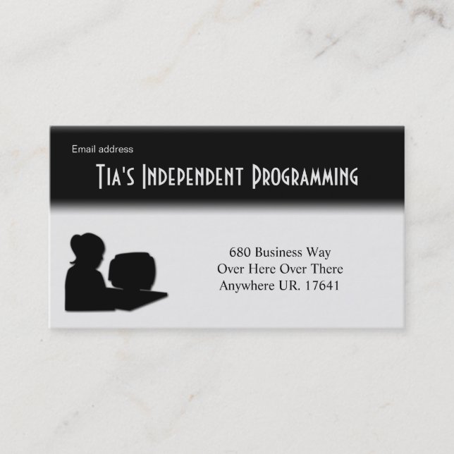 Carte de visite de programmeur informatique fémini (Devant)