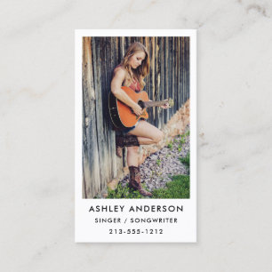 Carte de visite de promo de photo de musicien de