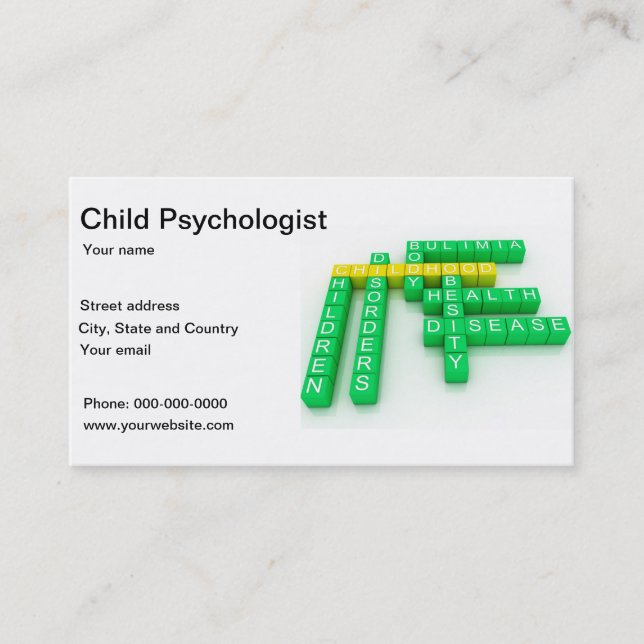 Carte de visite de psychiatre de psychologue (Devant)