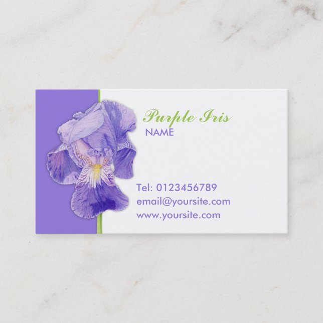 Carte de visite de Purple Iris (Devant)