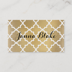 Carte de visite de Quatrefoil d'aluminium de Faux