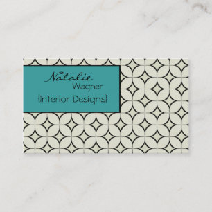 Carte de visite de radiance rétro, Turquoise