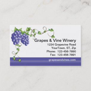 Carte de visite de raisins et de vigne