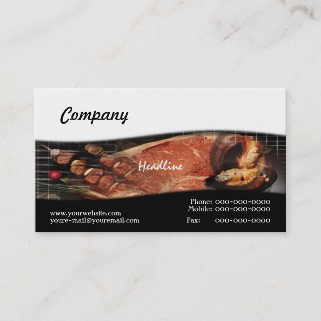 Carte de visite de recettes de BBQ (Devant)