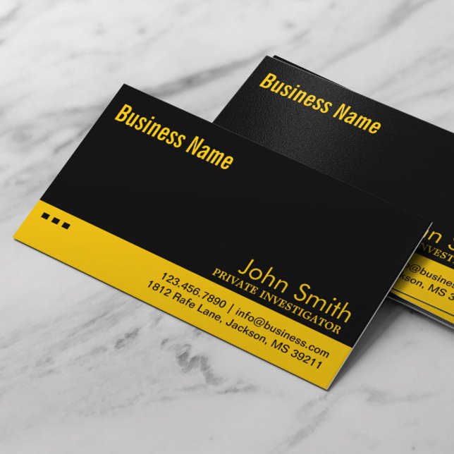 Carte de visite de recherche noir et jaune (Créateur téléchargé)