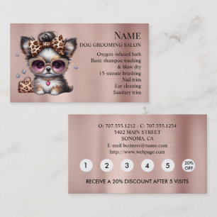 Carte de visite de remise de fidélité de toilettag