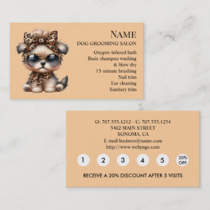 Carte de visite de remise de fidélité de toilettag