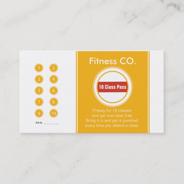Carte de visite de remise en forme 10 Classe Modèl (Devant)