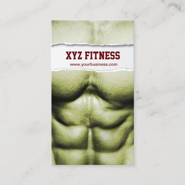 Carte de visite de remise en forme abs à six pack (Devant)