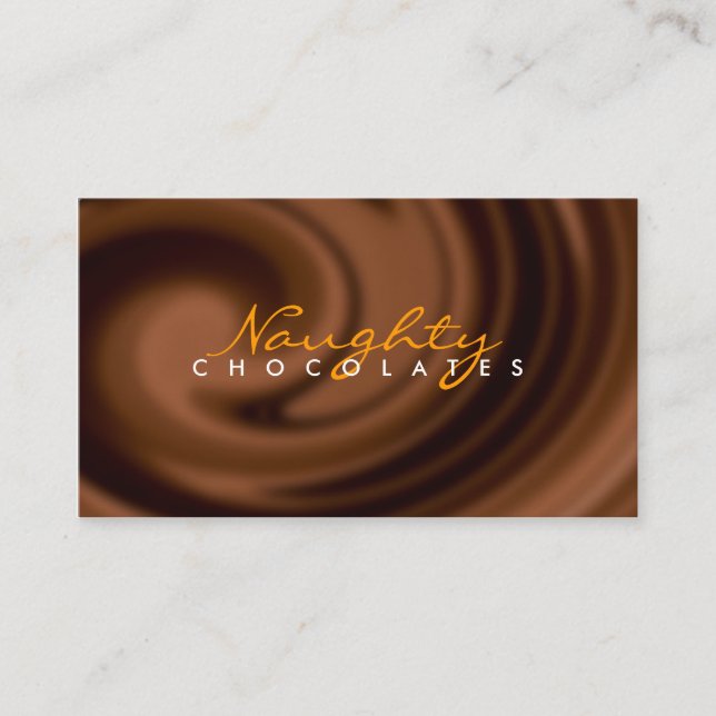 Carte de visite de remous de chocolat (Devant)