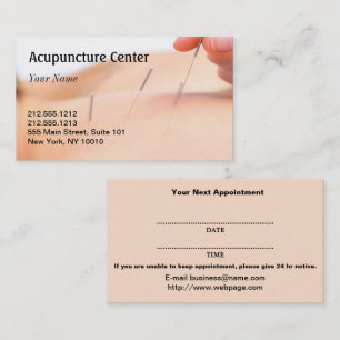 Carte de visite de rendez-vous d'acupuncture