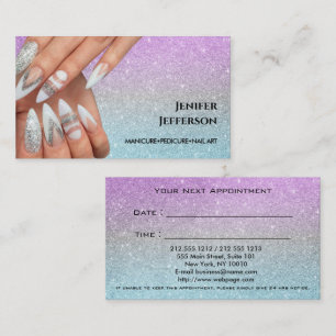 Carte de visite de rendez-vous du Nail Salon