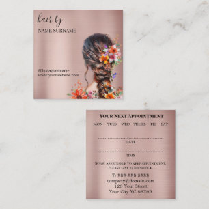 Carte de visite de rendez-vous du salon de coiffur