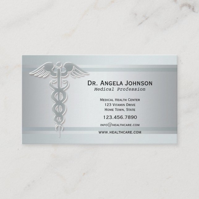 Carte de visite de rendez-vous Médicale Silver Cad (Devant)