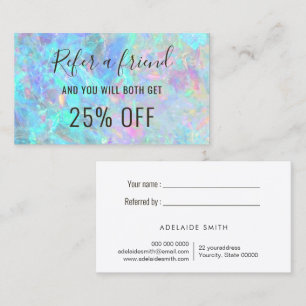 carte de visite de renvoi opal