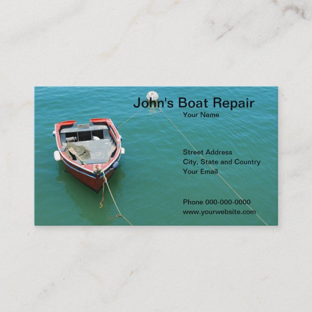 Carte de visite de réparation de bateau (Devant)