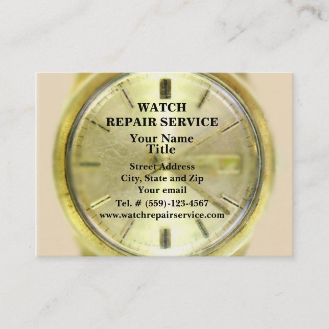 Carte de visite de réparation de montre (Devant)