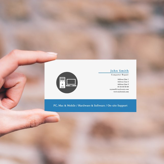 Carte de visite de réparation d'ordinateur (Computer Repair Business Card)