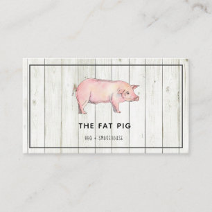 Carte de visite de restaurant BBQ porc rustique