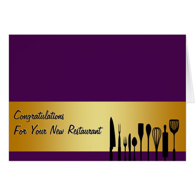 Carte de visite de restaurant de félicitations (Devant horizontal)