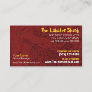 Carte de visite de restaurant de fruits de mer