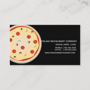 Carte de visite de restaurant de pizza italien