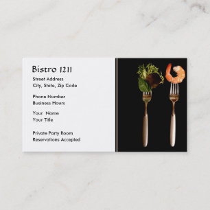 Carte de visite de restaurant Food on Forks