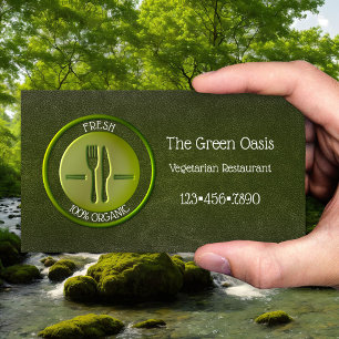 Carte de visite de restaurant végétarien avec logo