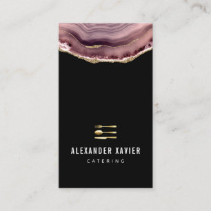 carte de visite de restauration moderne agate or v