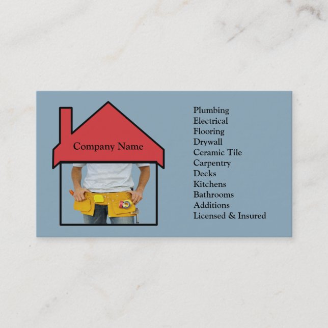 Carte de visite de retouche à la maison de (Devant)