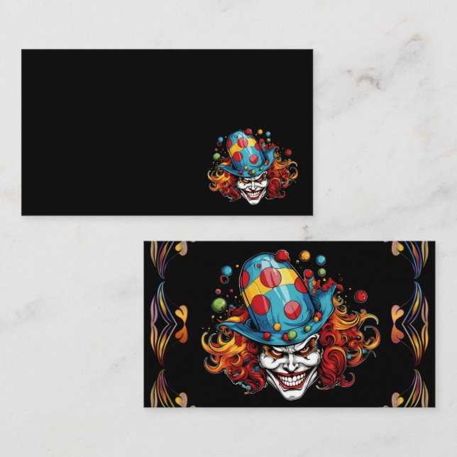 Carte de visite de retour Halloween/Joker (Devant / Derrière)