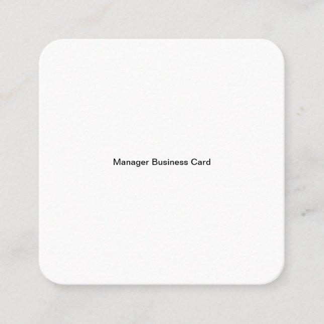 Carte de visite de ronde Carré Manager (Devant)