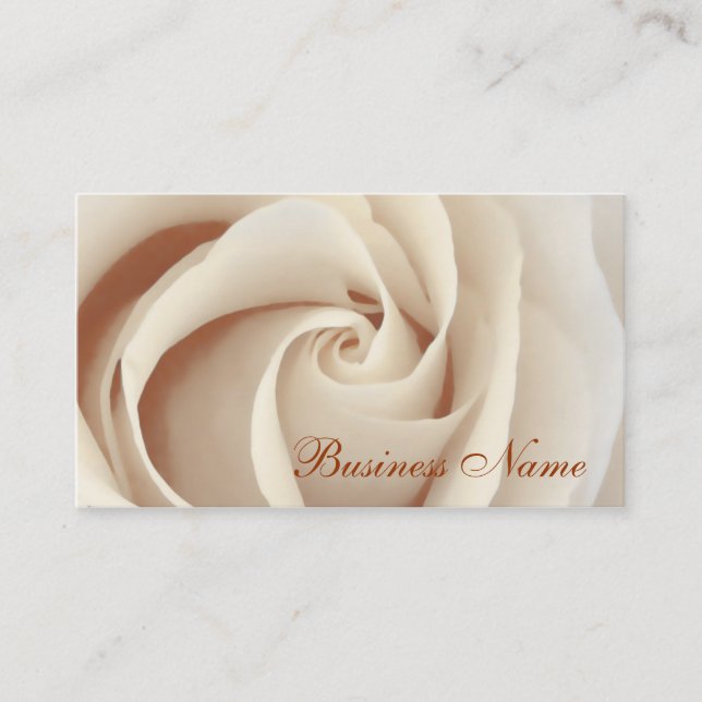 Carte de visite de rose blanc (Devant)