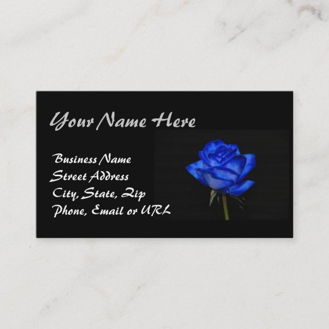 Carte de visite de rose de bleu (Devant)
