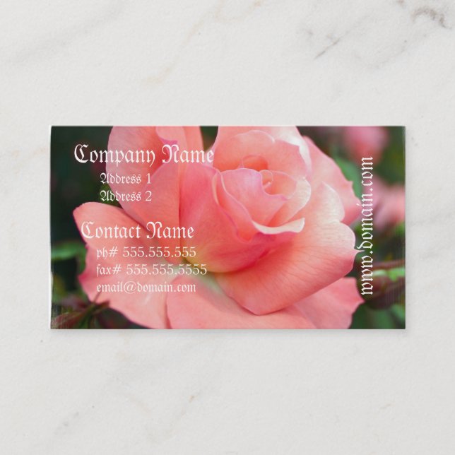 Carte de visite de rose de rose (Devant)