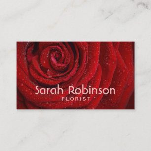 carte de visite de rose rouge fleuriste