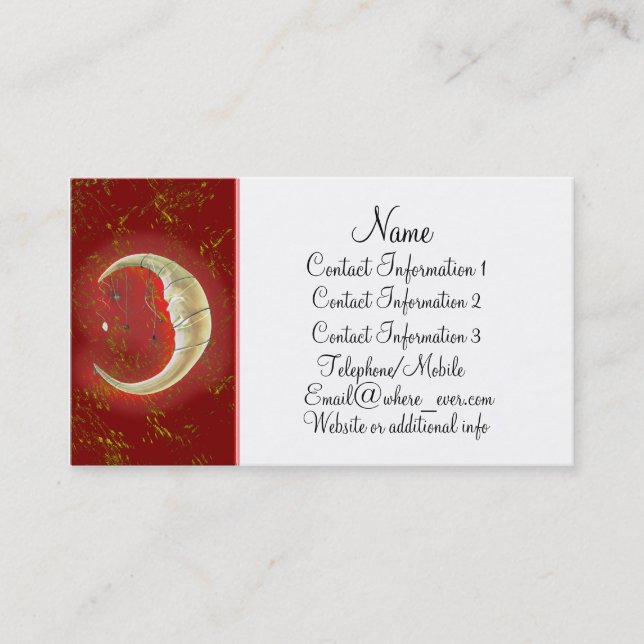 Carte de visite de rouge de lune de perle (Devant)