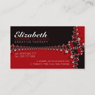 Carte de visite de rubans fractaux RedBlack