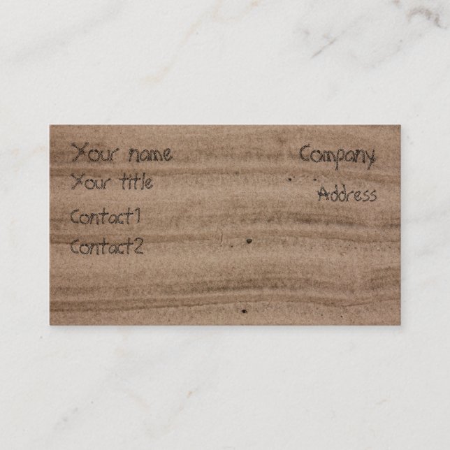 Carte de visite de sable (Devant)