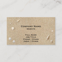 Carte de visite de sable et de coquillages