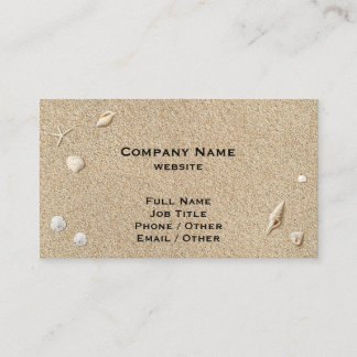 Carte de visite de sable et de coquillages