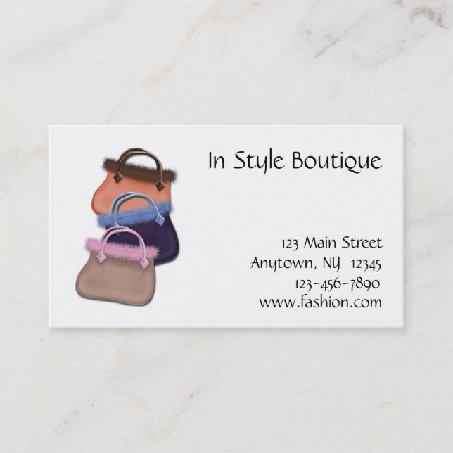 Carte de visite de sac à main (Devant)